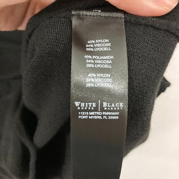 New White House Black Market Black Deep V Neck Light Knit Sweater Tunic XL - Picture 8 of 10